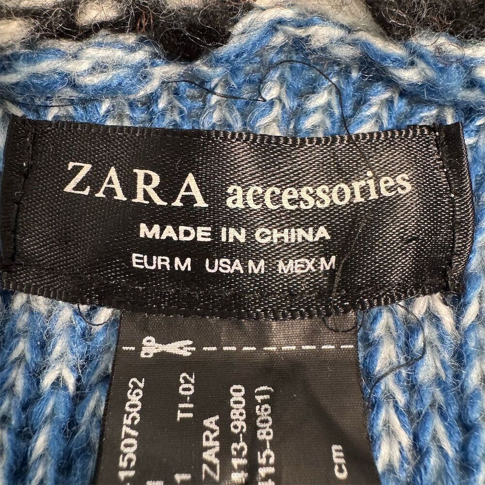 Zara Women's Multicolor Oversized Patchwork Poncho Size M Fall - Picture 5 of 12